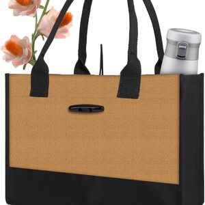 Aricsen Small Canvas Shopping Tote Bag with Handles for Women Gift